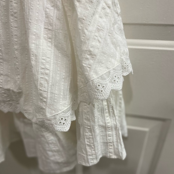 Free The Roses white tiered ruffle prairie cottagecore dress XS - Picture 5 of 8
